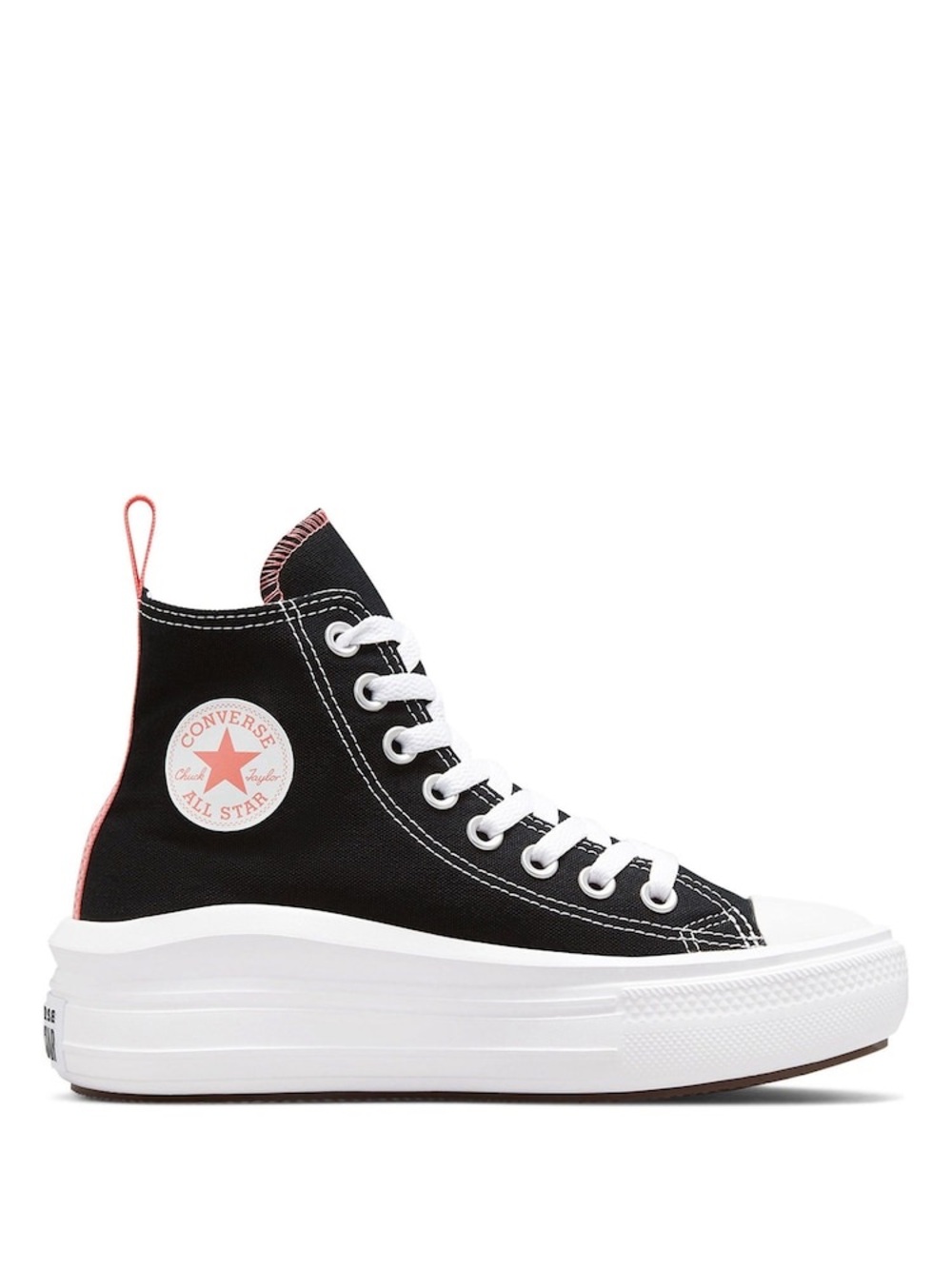 Converse Chuck Taylor Move Trainers Girls Size 7 Black Platform Sneakers